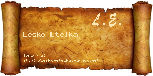 Lesko Etelka névjegykártya
